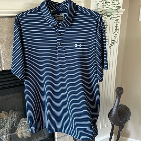 Under Armour Other - Under Armour Men’s Polo in Navy and Gray stripes